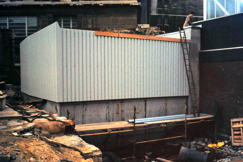 Site of main concourse, Northern Line escalator and stairs construction - 1973.
