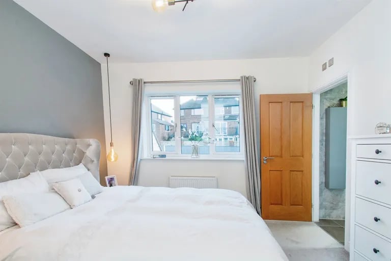 On the first floor is the master bedroom.