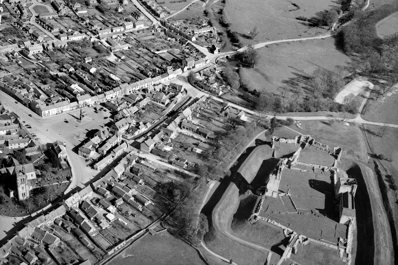 An aerial view of the market town in January 1954.
