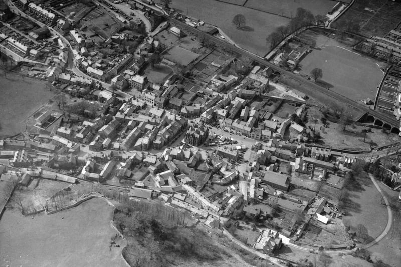 An aerial view of the town from January 1954.