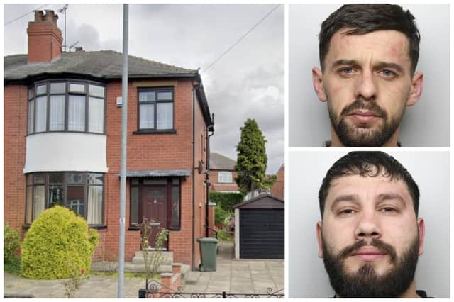 Ardit Kuta, 29, of Higson Avenue, Eccles, Greater Manchester and Ehuljano Guri, 27, of no fixed address, were jailed for 38 months and 30 months respectively. Kuta admitted production of cannabis, possessing criminal property, assault on an emergency worker and resisting a police officer, while Guri admitted production of cannabis, ABH and resisting a police officer. Illegal immigrants Kuta and Guri attacked police officers as they tried to flee a house at Montagu Gardens, Roundhay, where a £100,000 cannabis farm was growing in January.Google/West Yorkshire Police