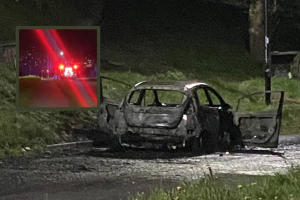 Video shows car fire which destroyed vehicle on green space near Arbourthorne