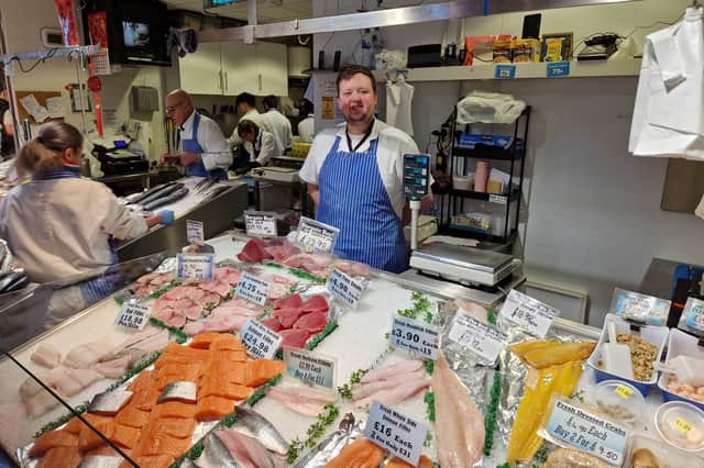 Matthew Tissington, of Smith & Tissington fishmongers, at Sheffield's Moor Market