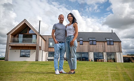 Homeowners Craig and Maria outside Casa Barra, near Inverurie.