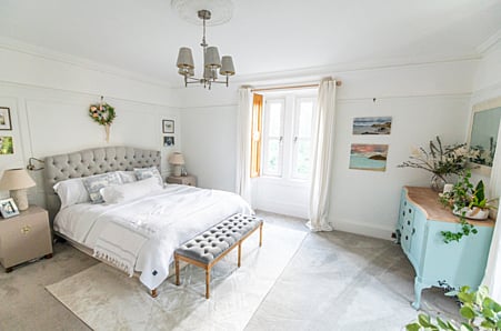 The couple have a hands-on approach to DIY and interiors and sourced the majority of the furniture second hand.