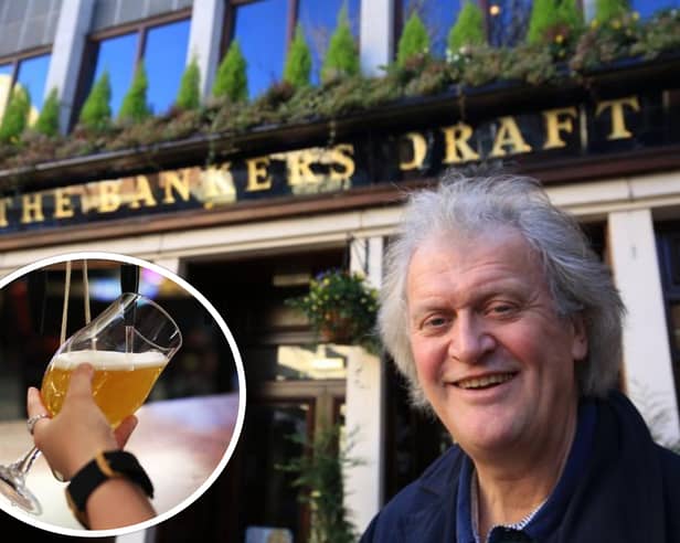 Wetherspoons founder Tim Martin pictured outside The Bankers Draft in Sheffield city centre.