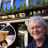 Wetherspoons founder Tim Martin pictured outside The Bankers Draft in Sheffield city centre.