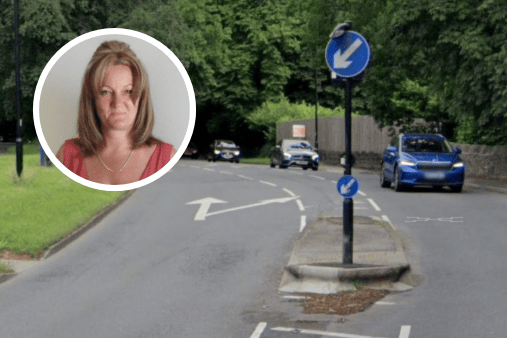 Tracy Haigh wants police to investigate an "aggressive" male cyclist following alleged 'close passes' at this island on Ecclesall Road South, Whirlow, Sheffield.