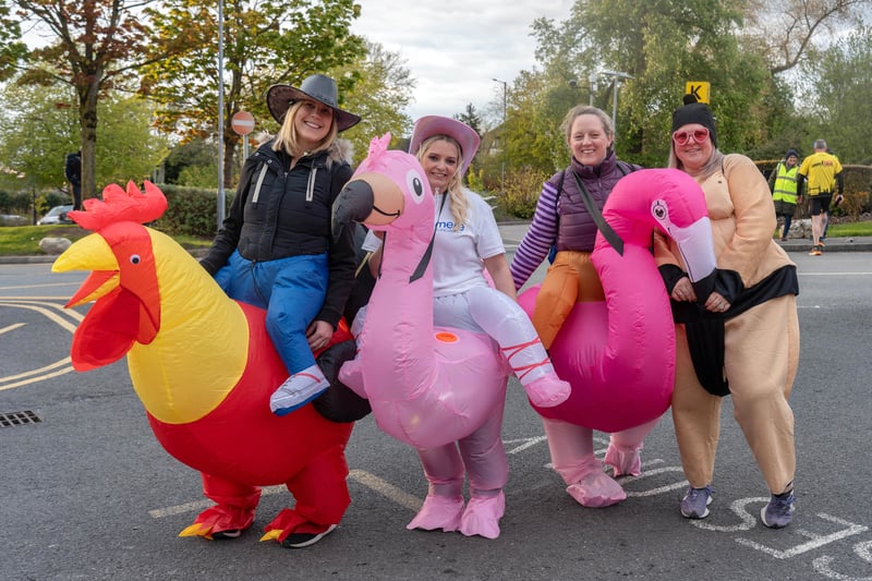 Theatre nurse Adele Bennett (second left) was joined by a team of colleagues, who swapped their usual scrubs for more flamboyant attire to take part in Walk in the Dark.
