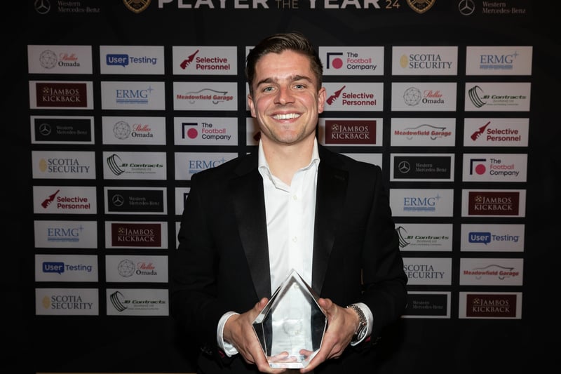 Hearts' comeback win against Rosenborg last August was the highlight. Midfielder Cammy Devlin collected the trophy after scoring twice in the 3-1 win at a raucous Tynecastle.