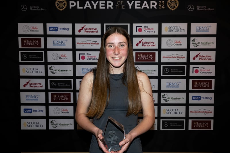 Jess Husband was the winner at the age of 16 after a great season. She signed her first professional contract at Hearts earlier this month.