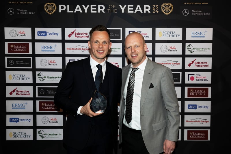 Again, Lawrence Shankland was really the only candidate after 28 goals so far this season. He is pictured with head coach Steven Naismith.