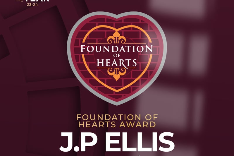 This went to JP Ellis for his outstanding service to the club. Pic: Heart of Midlothian FC