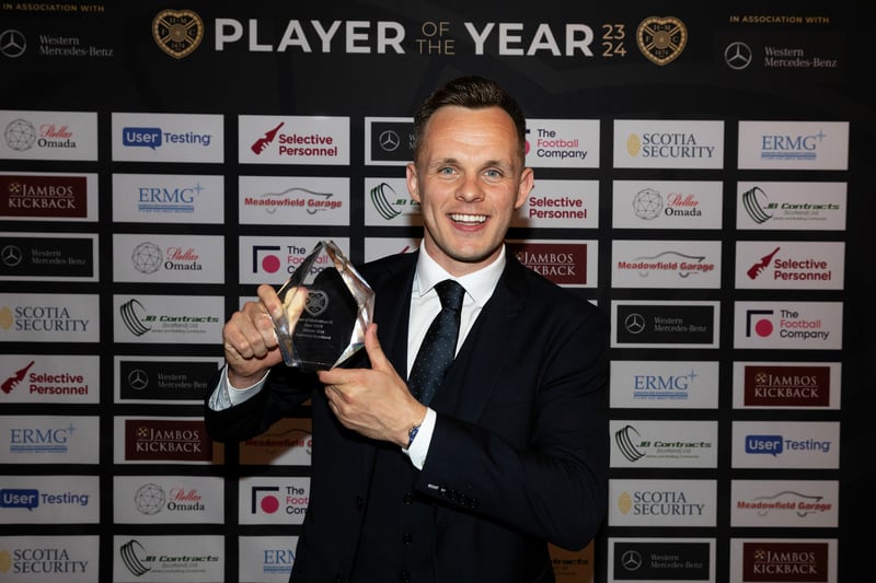 It was no surprise to see captain Lawrence Shankland collect this award given his popularity among the Tynecastle support.