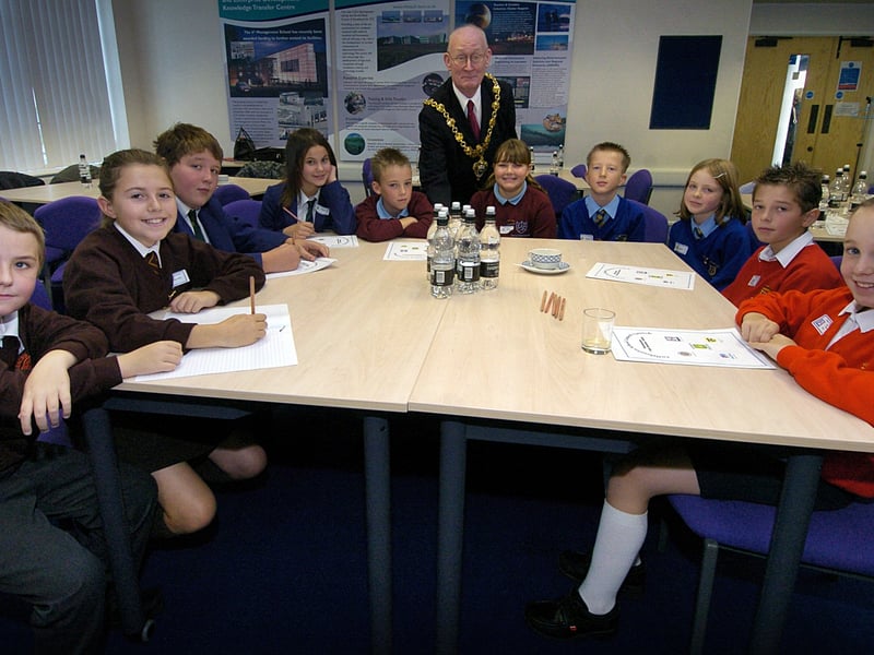 The Solaris Centre hosted Blackpool's first collaborative school council between Highfield and four primary schools.
The Mayor of Blackpool Cllr. Philip Dunne with representatives from each school