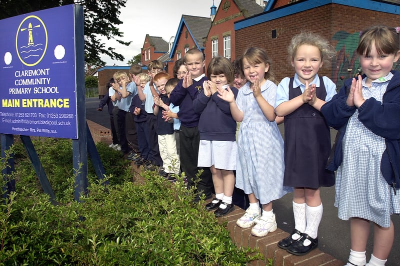 Claremont Primary School was the first school in Blackpool to have been awarded an Early Excellence Centre. Pupils applaud their success.