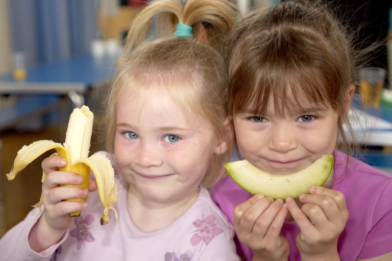 Parents join kids for breakfast and games at St Cuthbert's Primary School in Blackpool. Picture od sisters 5-year-old Chloe Gaynor (left) and 6-year-old Sharnelle Gaynor