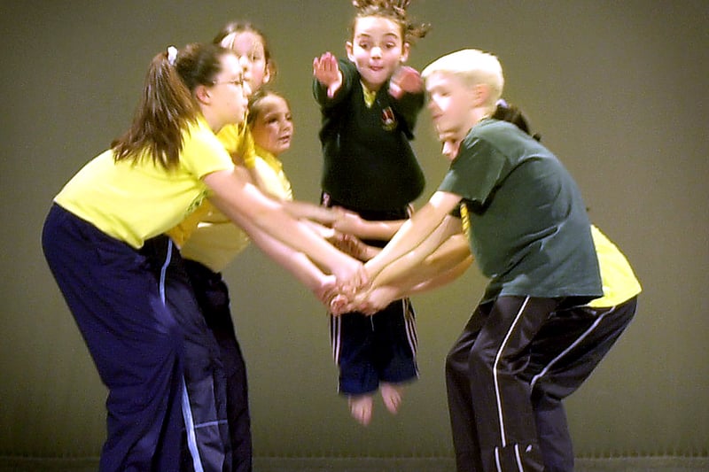Pupils from Blackpool primary schools were at the Opera House to rehearse their dance routines for the first Blackpool Schools Celebration of Dance. Courtney Molloy makes a leap of faith as part of the St John Vianney routine