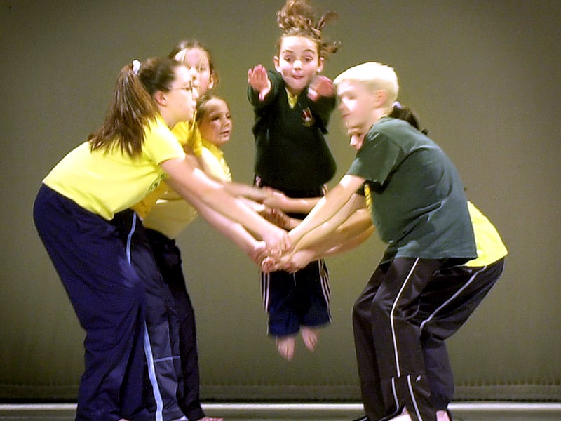 Pupils from Blackpool primary schools were at the Opera House to rehearse their dance routines for the first Blackpool Schools Celebration of Dance. Courtney Molloy makes a leap of faith as part of the St John Vianney routine