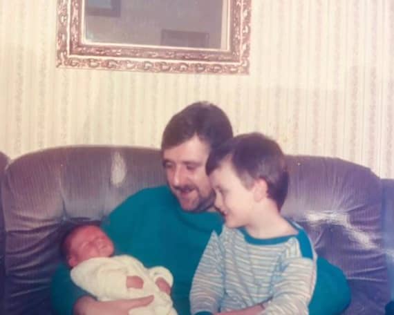 Reverend and the Makers frontman Jon McClure as a boy with his dad, John, who has sadly died, and his younger brother Chris as a baby