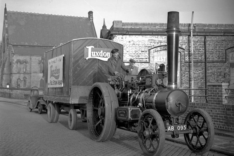 A Luxdon steam engine on its rounds in Toward Road in December 1958