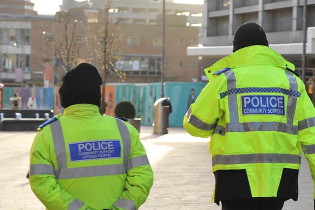 Police say they will increase patrols around Ecclesall Road and Endcliffe Park, File picture shows police patrolling Sheffield city centre. Picture: Marisa Cashill, National World