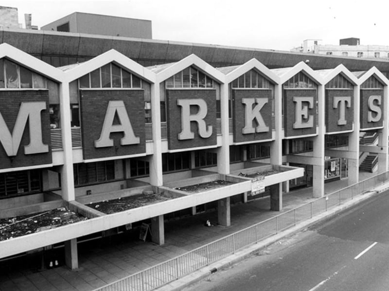 Sheffield's old Sheaf Market, viewed from Exchange Place, in May 1995