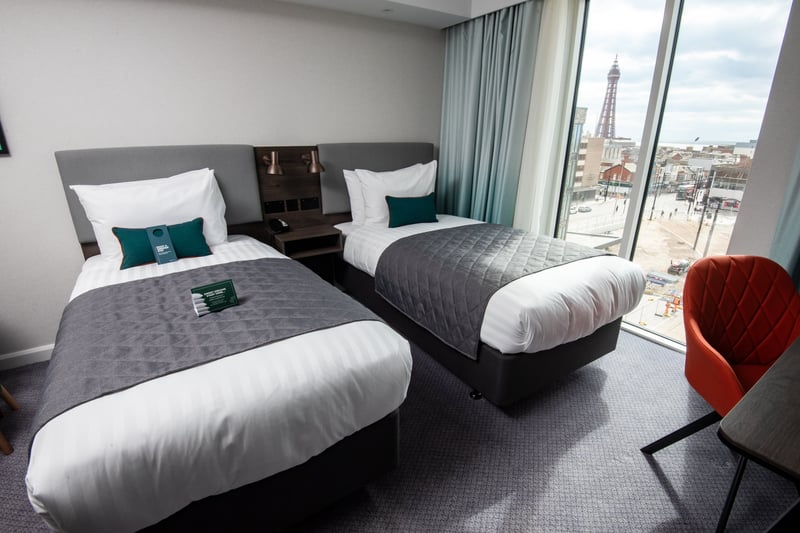 The gleaming new hotel is fittingly located in one of the smartest areas of Blackpool, just across from Bickerstaffe Square and next to the new tram terminus.