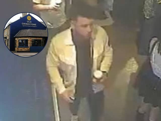 The incident took place at The Old Grindstone pub in Crookes, Sheffield at around 8.20pm on Saturday, March 30, 2024. Police believe the man pictured may be able to assist them with their enquiries 