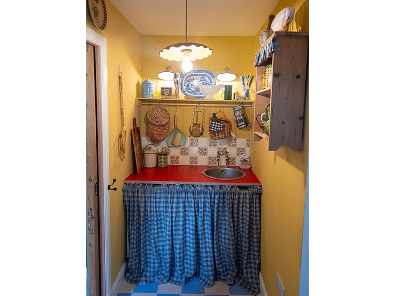 The utility room at Quiney Cottage.