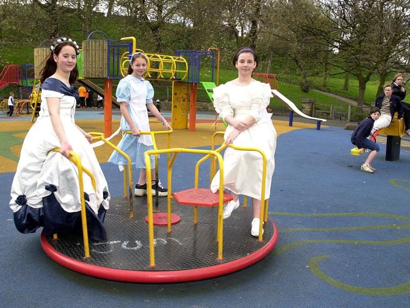 Three Wortley youngsters were planning to raise money for the British Heart Foundation by wearing various costumes for 24 hours. Pictured in April 2000, from left, are Victoria Smith, Rachel Link and Neoma Jacobs.