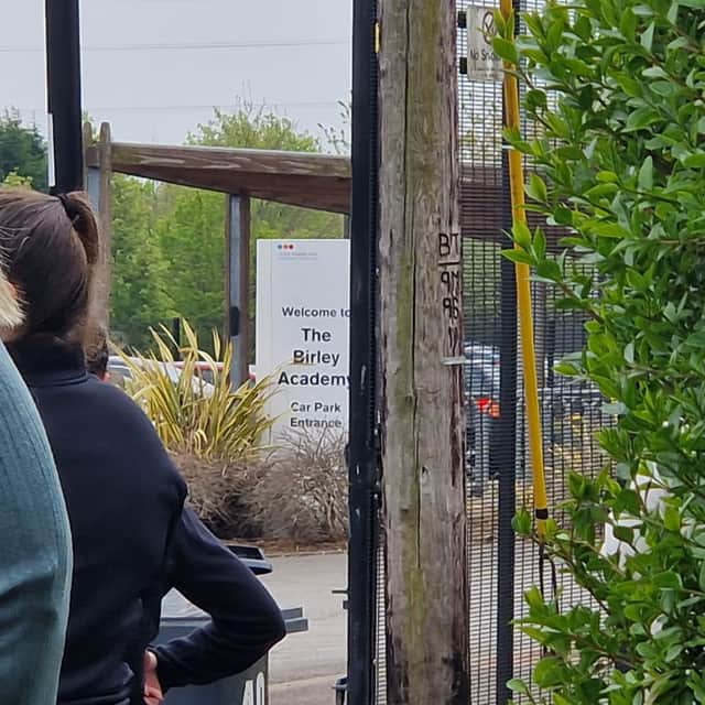Students were seen leaving the main school building at Birley Academy following a police incident this morning, which left three people injured