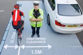 Police photo to publicise safe overtaking clearance for drivers to avoid 'close pass' prosecution