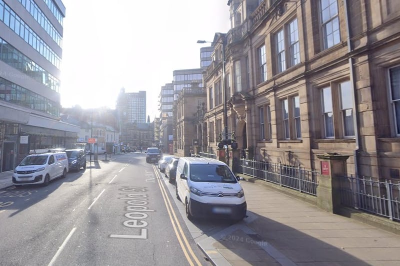 The fifth-highest number of reports of offences that took place in Sheffield in March 2024 were made in connection with incidents that took place on or near Leopold Street, Sheffield city centre, with 29