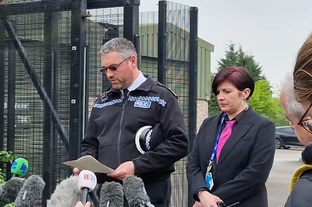 Assistant chief constable Dan Thorpe and headteacher Victoria Hall read out statements in the afternoon (May 1).