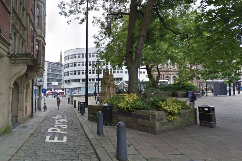 The fourth-highest number of reports of violence and sexual offences in Sheffield in March 2024 were made in connection with incidents that took place on or near East Parade, Sheffield city centre, with 9