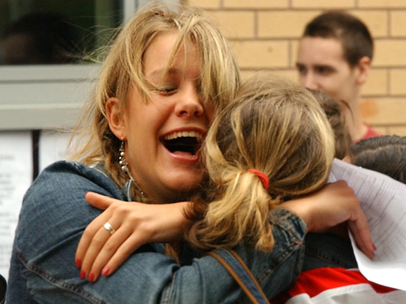Pupils at Tapton School receive their A-level results