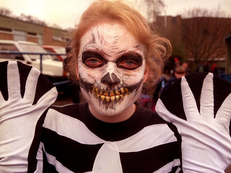 Tapton School sixth form pupil Lucy Lee in horror costume for the school's charity week