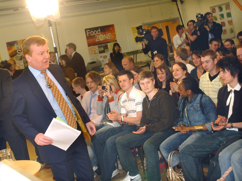The then Liberal Democratic leader Charles Kennedy at Tapton School, Sheffield