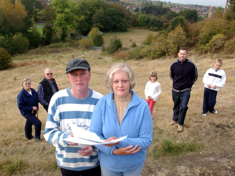 Andrew Blair and Joanne St Lawrence with other local residents who were opposed to development plans in Wortley wildlife area. Pictured in October 2003.