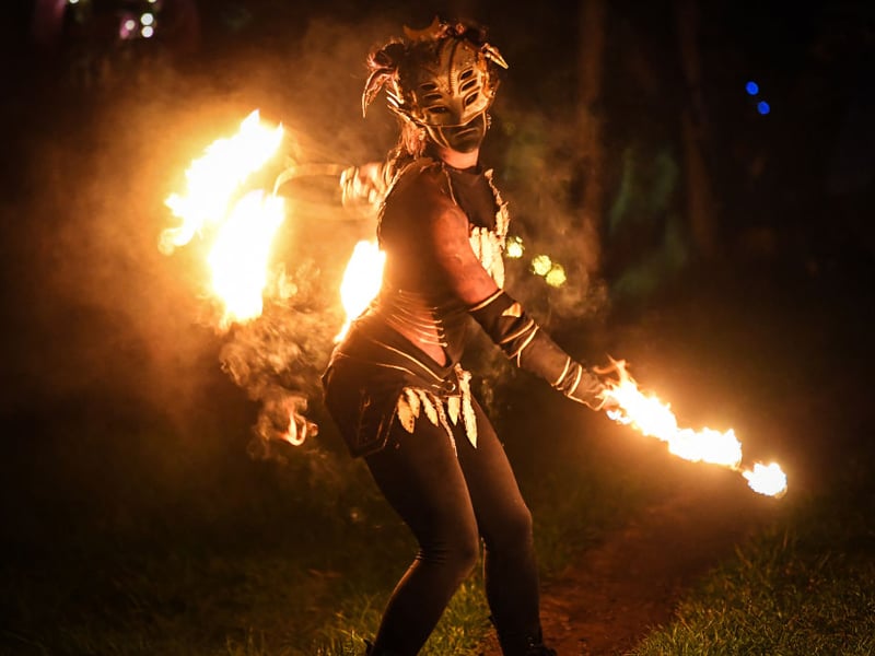 The festival, a modern annual participatory arts event, celebrates the Gaelic May Day festival.