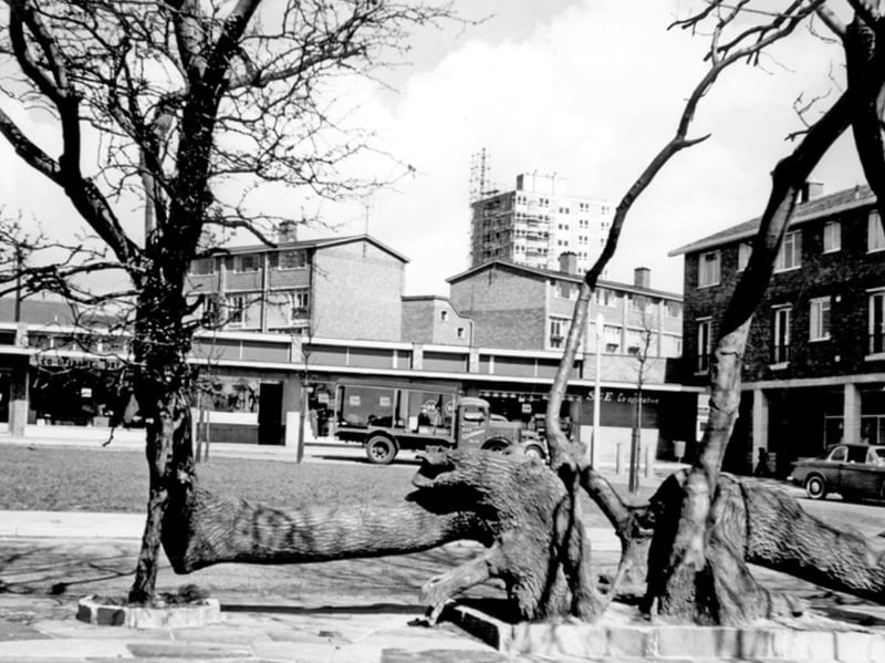 The shopping centre on Lowedges Road, Sheffield, in 1961