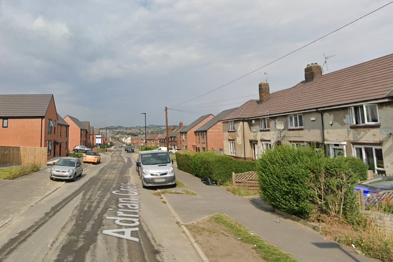 The joint third-highest number of reports of drug offences in Sheffield in March 2024 were made in connection with incidents that took place on or near Adrian Crescent, Parson Cross, with 2