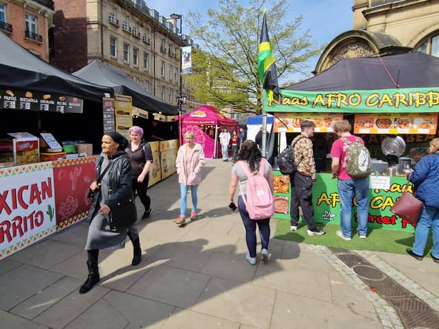 The International Market is on Pinstone Street by the Peace Gardens until Monday May 6.