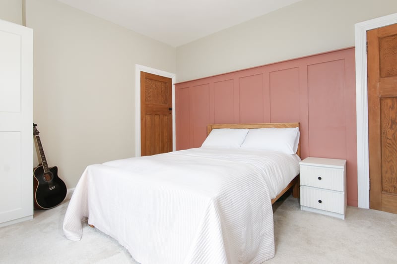 Two of the bedrooms are situated on the ground floor including this good-sized double bedroom.