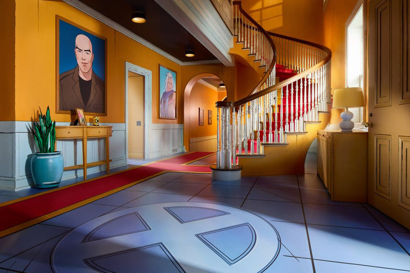 How utterly cool does the hallway look at the X-Mansion?