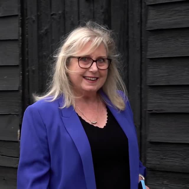 Screen grab taken from PA Video of Conservative party candidate for Mayor of London, Susan Hall arriving at the polling station at Hatch End Lawn Tennis Club, London, to cast her vote in the mayoral election.