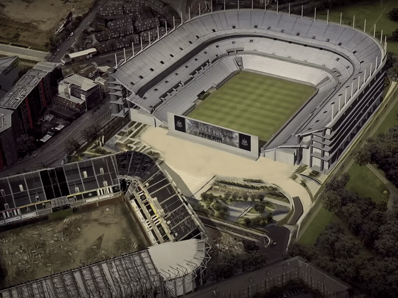The removal of St James' Park would free up space around the new stadium and Leazes Park.
