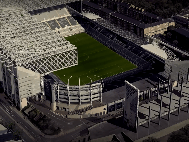 The concept design involves removing the Gallowgate Stand roof and starting the expansion across the road to allow traffic to continue passing through. 