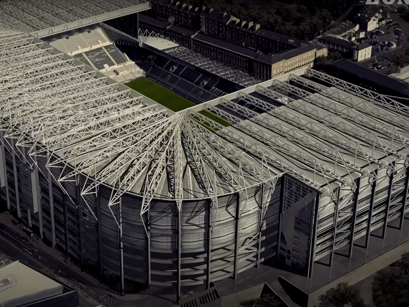 The Gallowgate expansion concept would raise the stand to the same level as the Milburn and Leazes stands.
